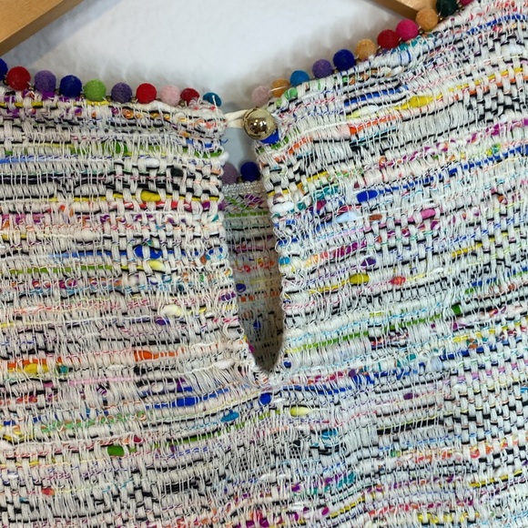 Sara Campbell Tweed Pom Pom T-Shirt Top Size 4 - Picture 2 of 11